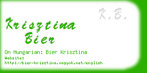 krisztina bier business card